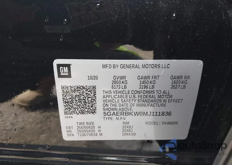 2021 Buick Enclave Fwd Essence from USA, damaged, VIN 5GAERBKW0MJ111836